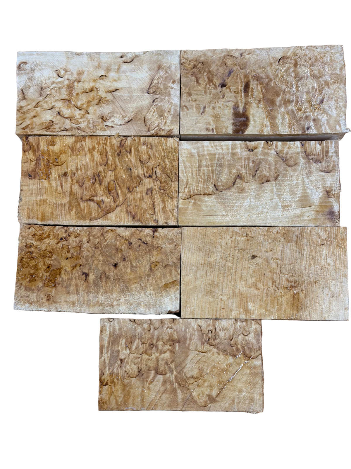 Bloque para tallar taza natural abedul rizado abedul masur MBS aprox. 55x77x135mm
