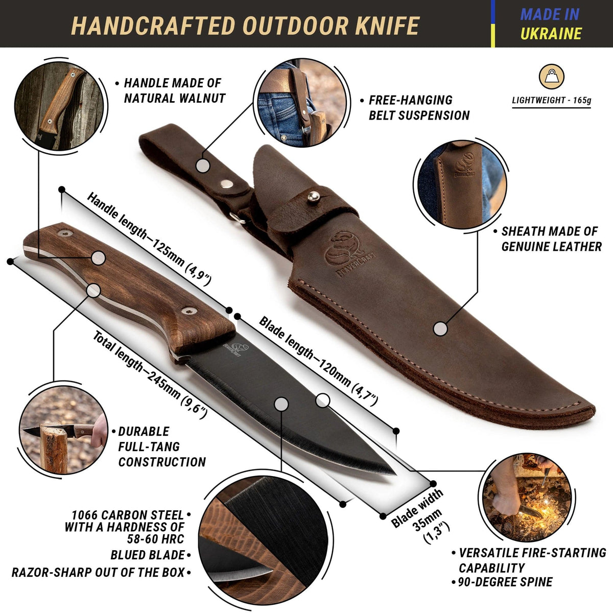 Cuchillo BSH3 Nightfall Bushcraft con funda