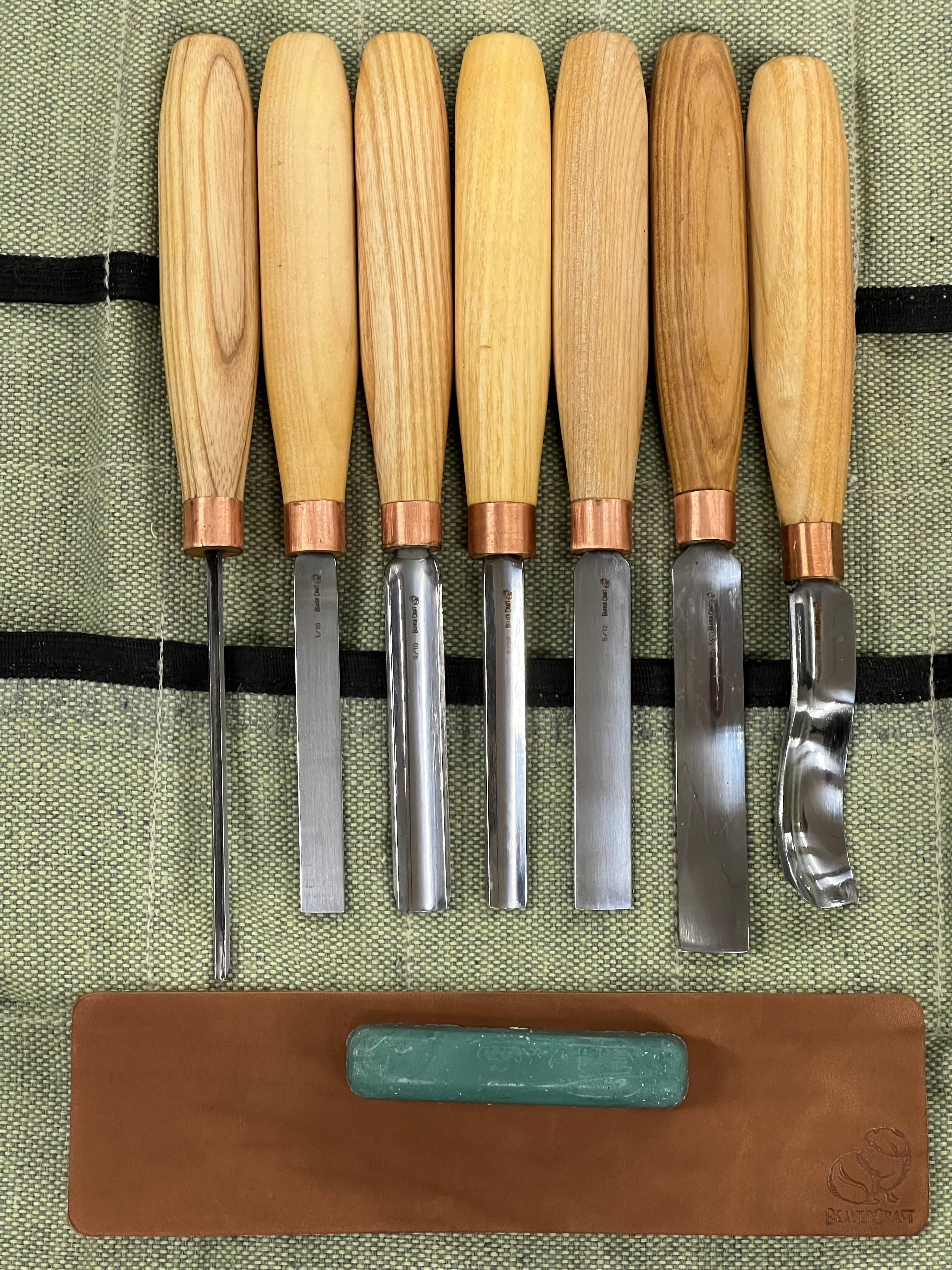Juego de gubias para tallar madera SC03 de Beaver Craft, 7 piezas