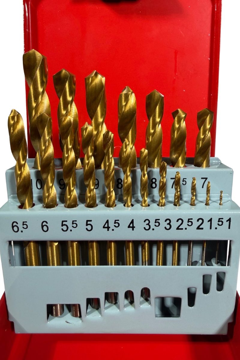 Juego de 19 brocas universales de 1-10 mm para acero