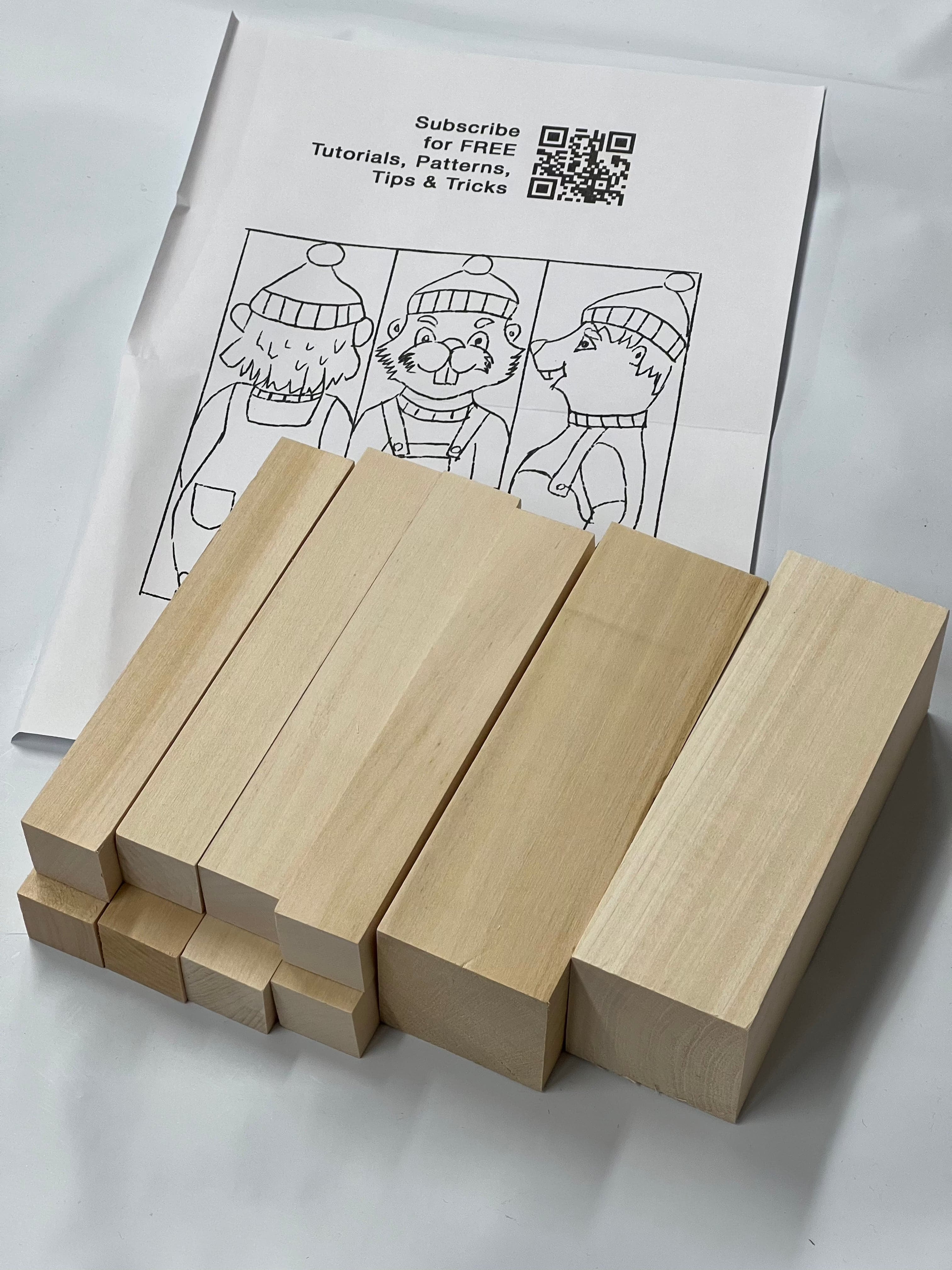 Bloques de madera de tilo para tallar, paquete de 10 unidades