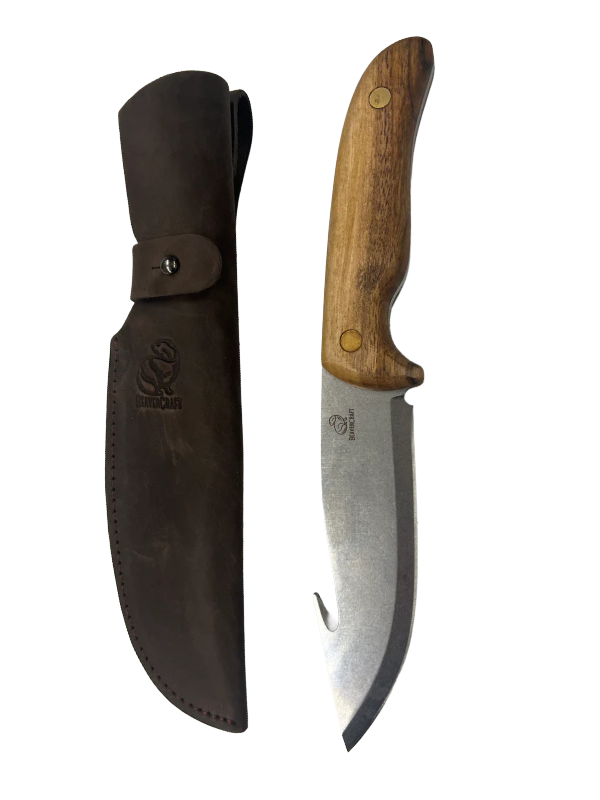 Cuchillo de caza con abridor de panza GTK1 con funda de cuero