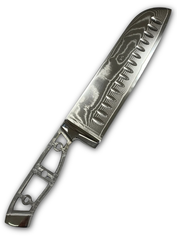 Santoku - Cuchillo de chef de acero de Damasco VG10 FT1-M