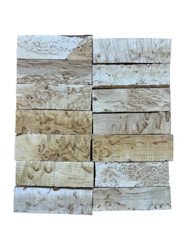 Estándar Natural Abedul veteado Abedul rizado MBS aprox. 30x40x125