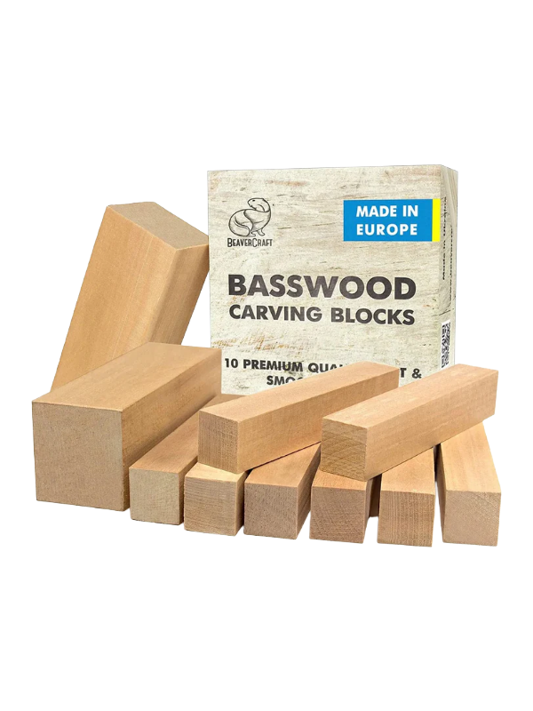 Bloques de madera de tilo para tallar, paquete de 10 unidades
