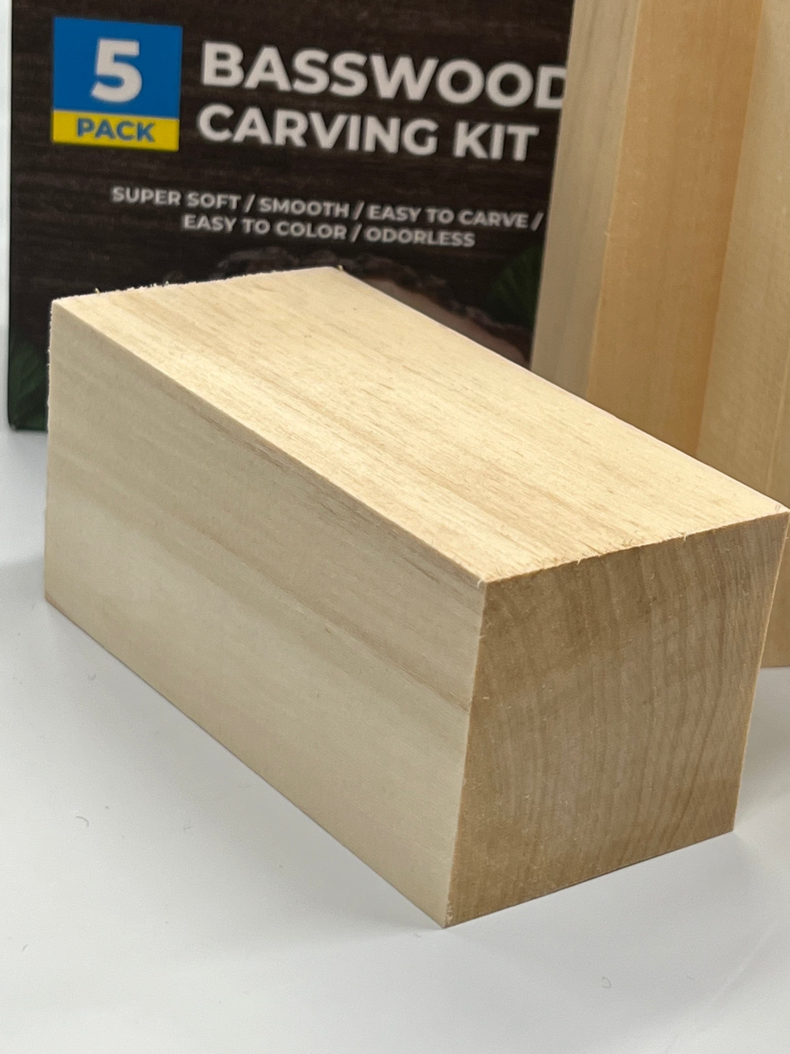 Bloques de madera de tilo para tallar BW5, paquete de 5 unidades de Beaver Craft