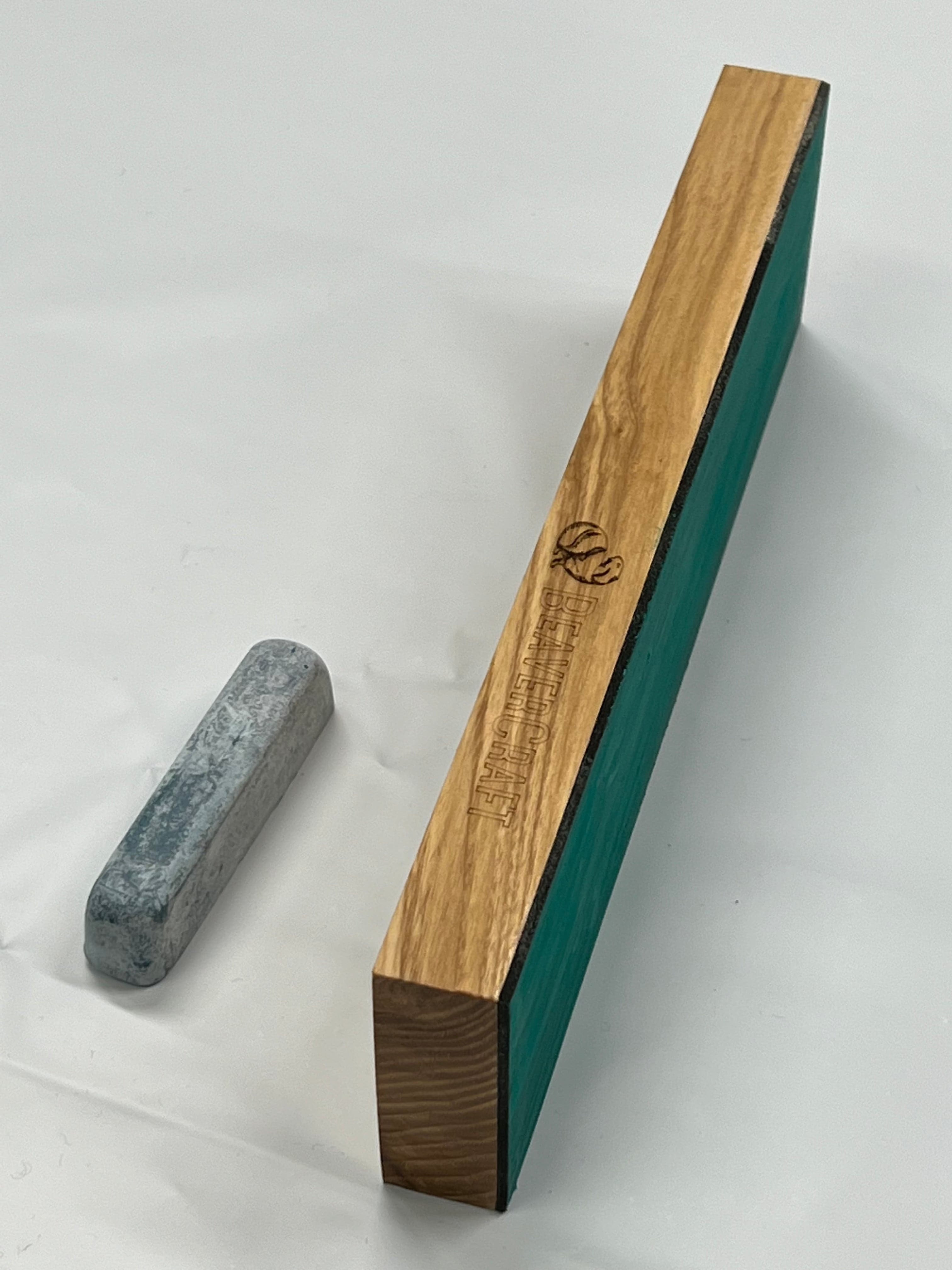 Asentador de cuero 220 x 61 x 22 mm con pasta de pulir LS4P1