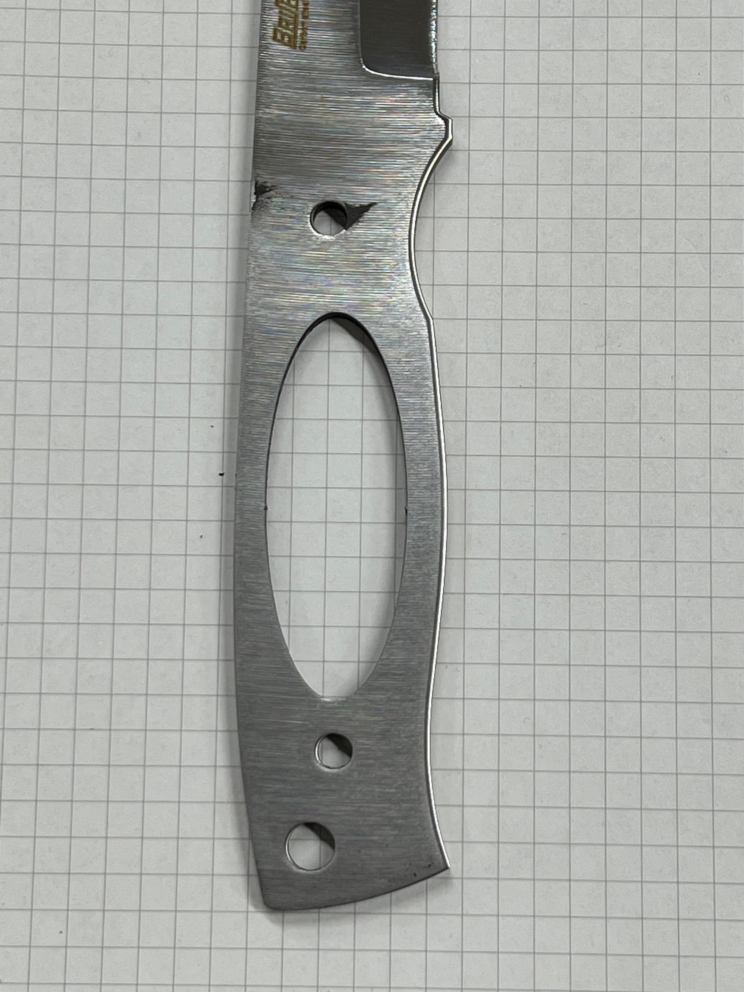 Hoja de cuchillo Brisa Trooper 115 Scandi de acero al carbono 80CrV2