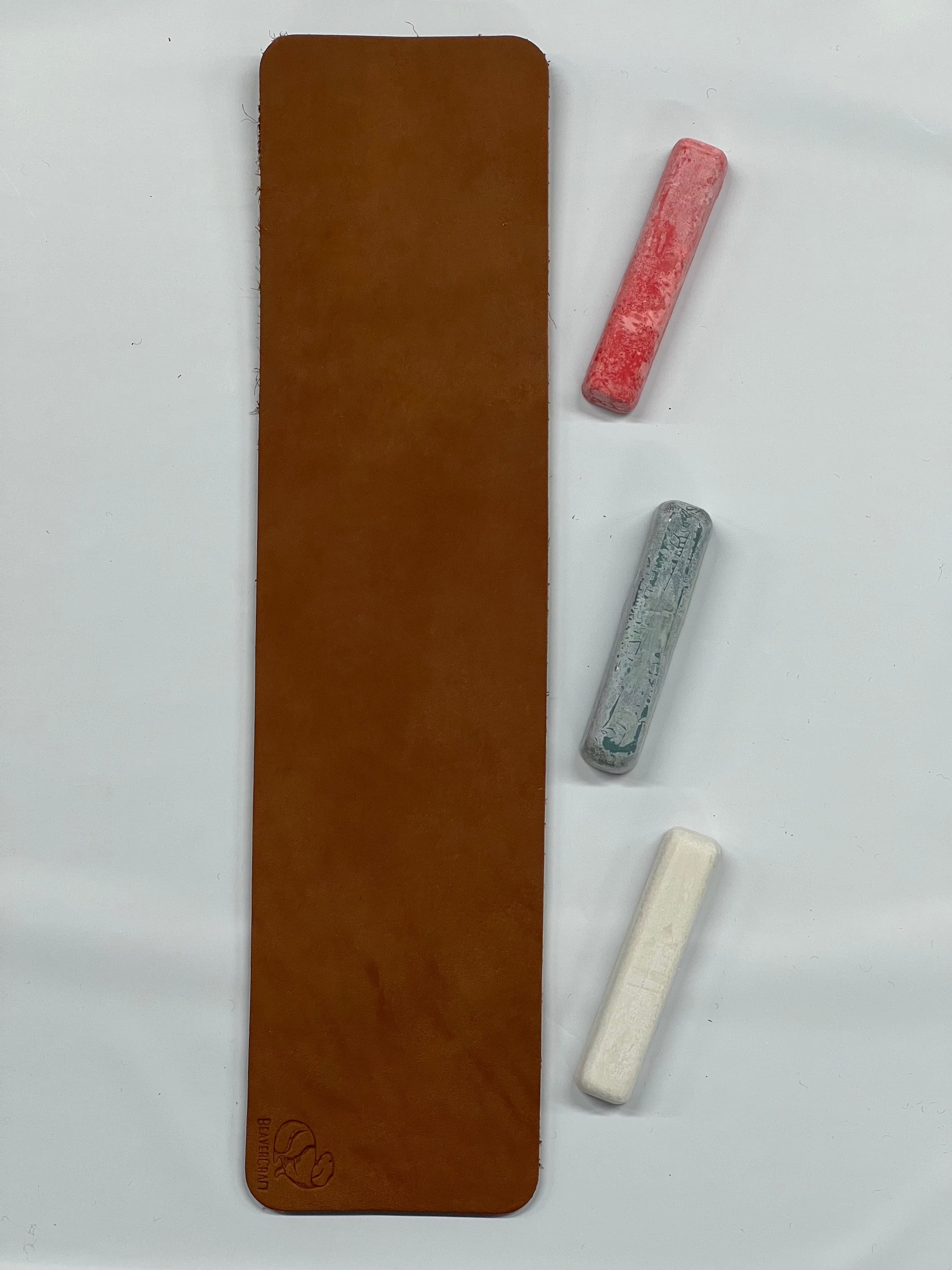 Asentador de cuero 305x75 mm con 3 tipos de pasta de pulir
