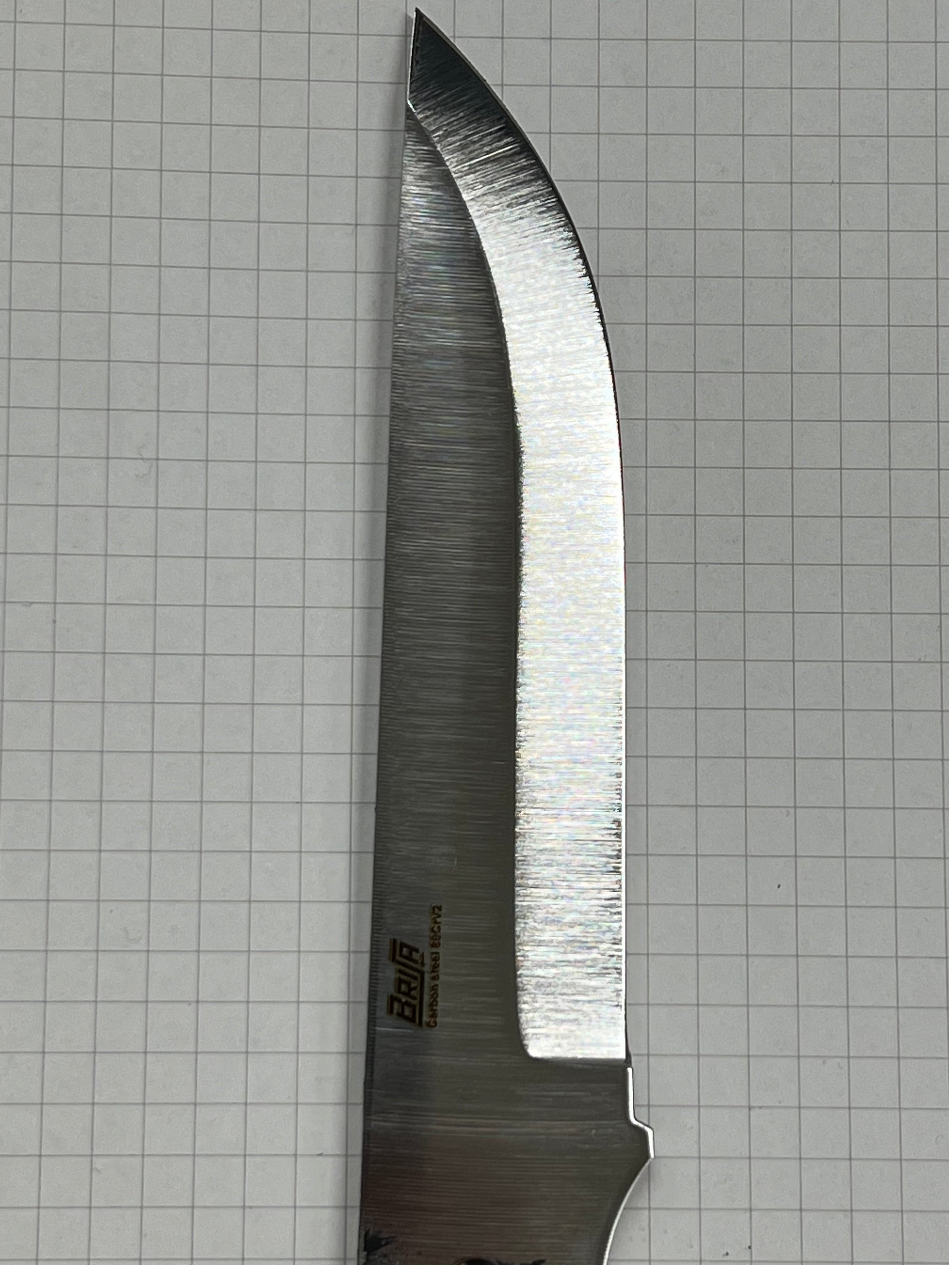 Hoja de cuchillo Brisa Trooper 115 Scandi de acero al carbono 80CrV2