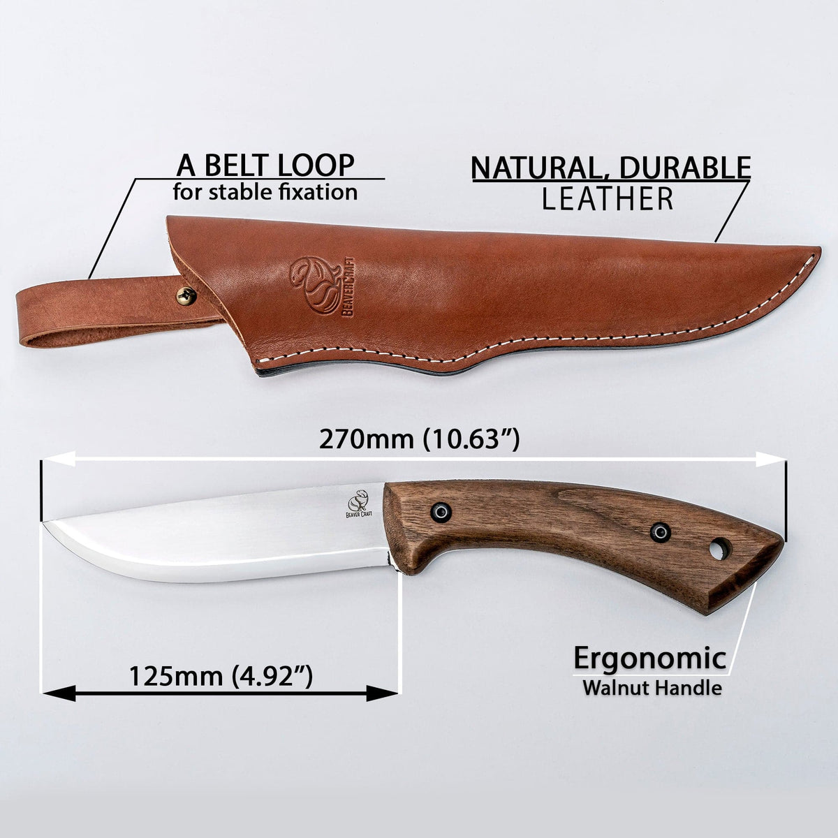 Cuchillo de bushcraft BSH1 Dune con funda