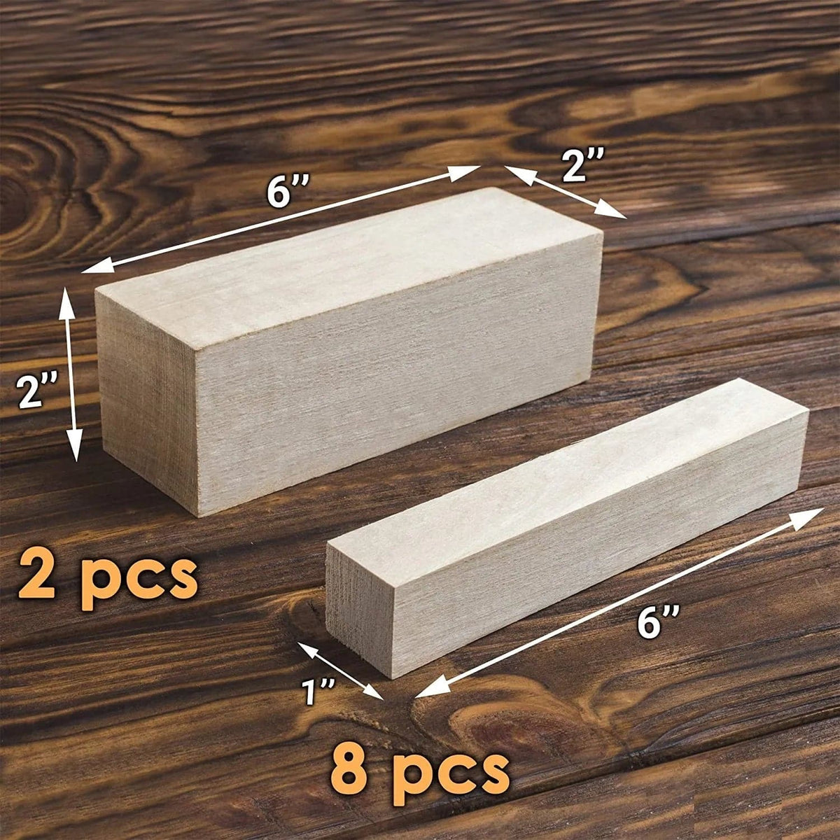 Bloques de madera de tilo para tallar, paquete de 10 unidades
