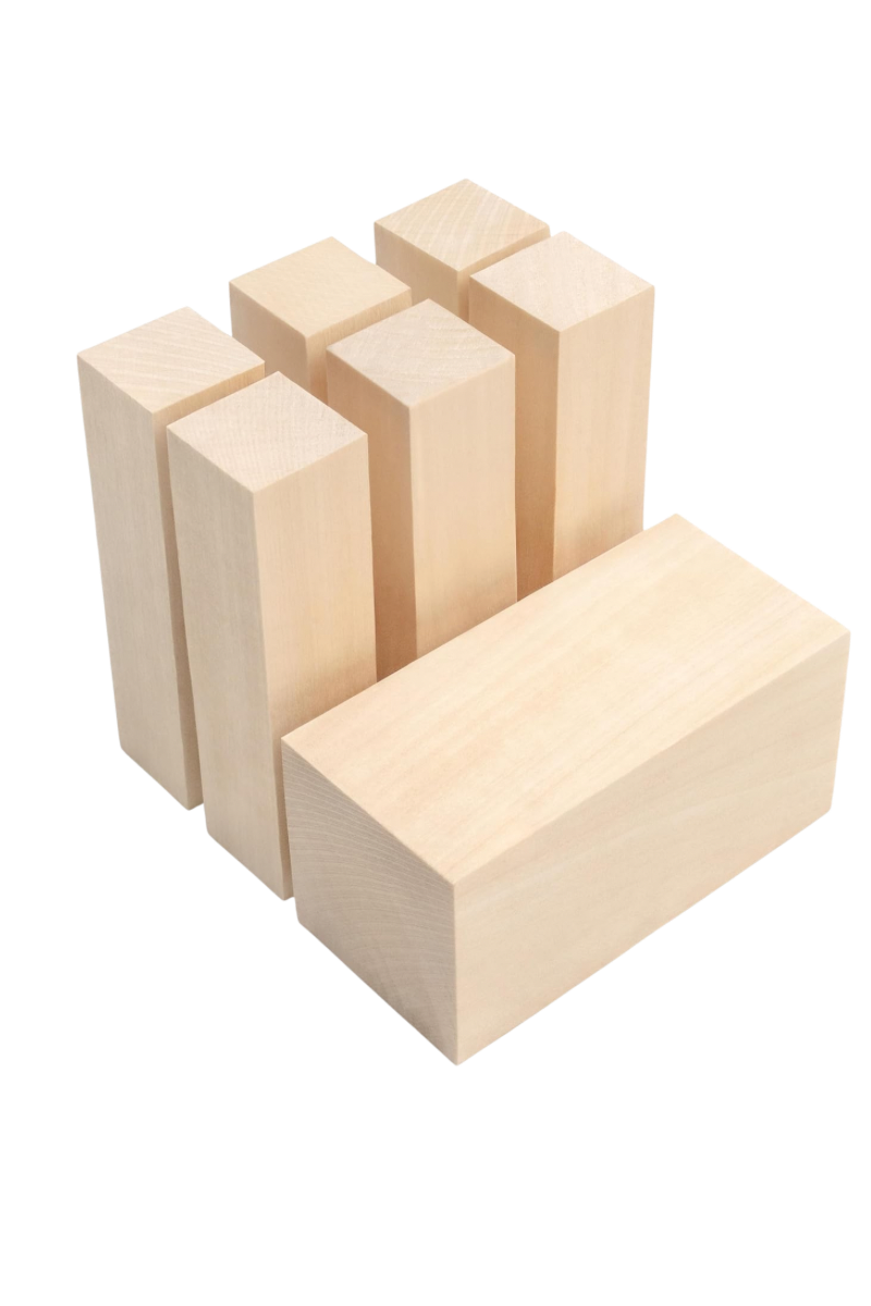 Bloque de tilo para tallado y talla en madera
