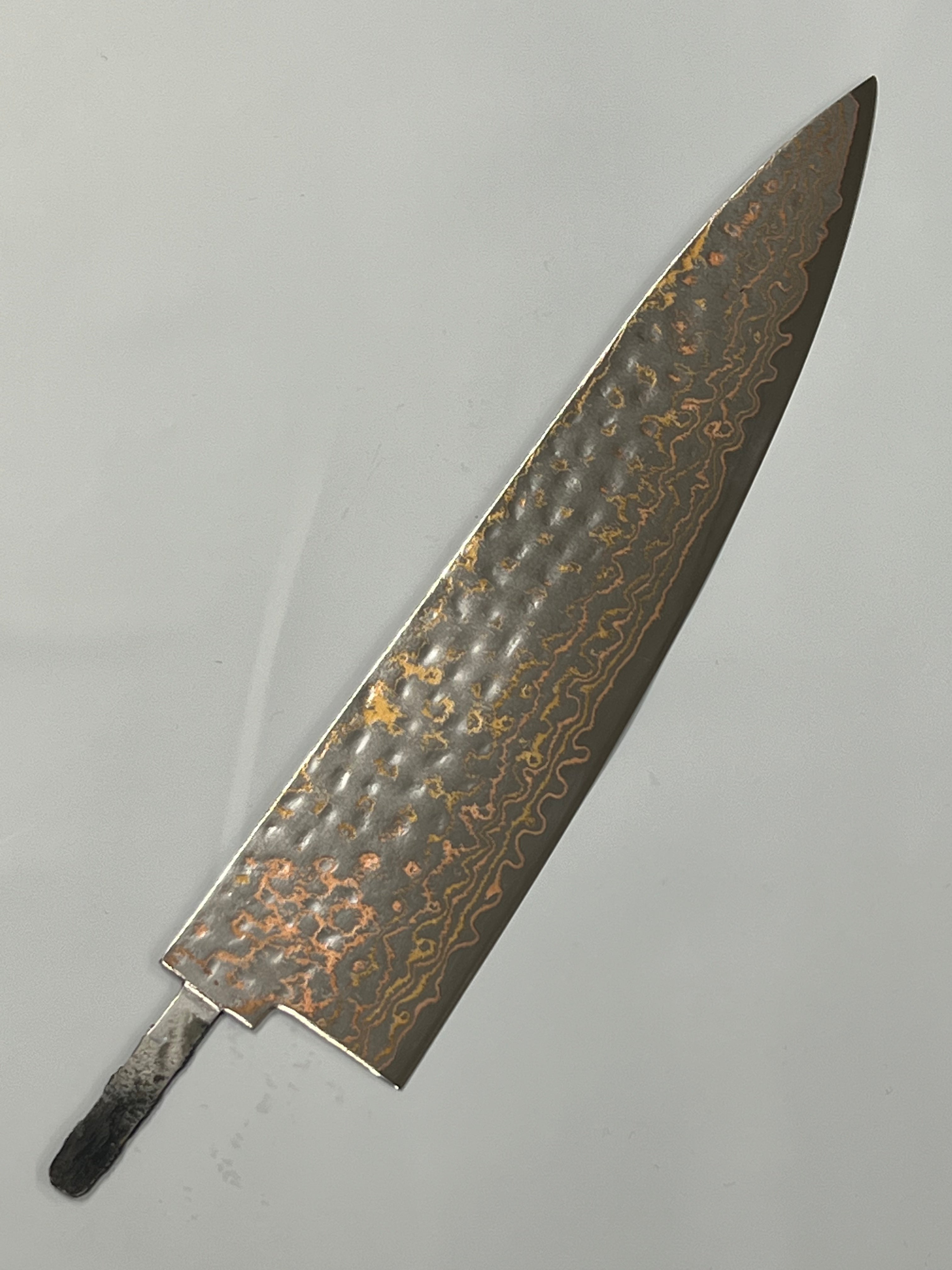 Cuchillo de chef 220mm acero inoxidable cobre damasco
