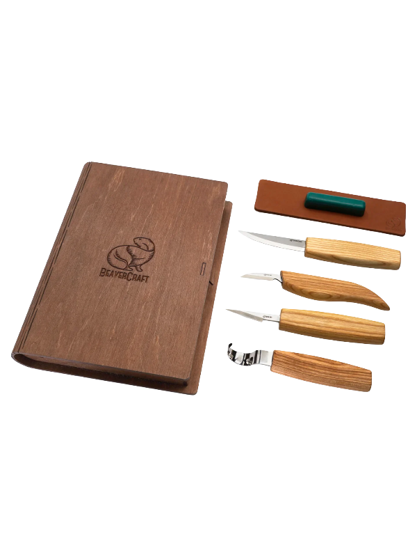 Juego de formones para tallar madera S09 en caja con 4 piezas