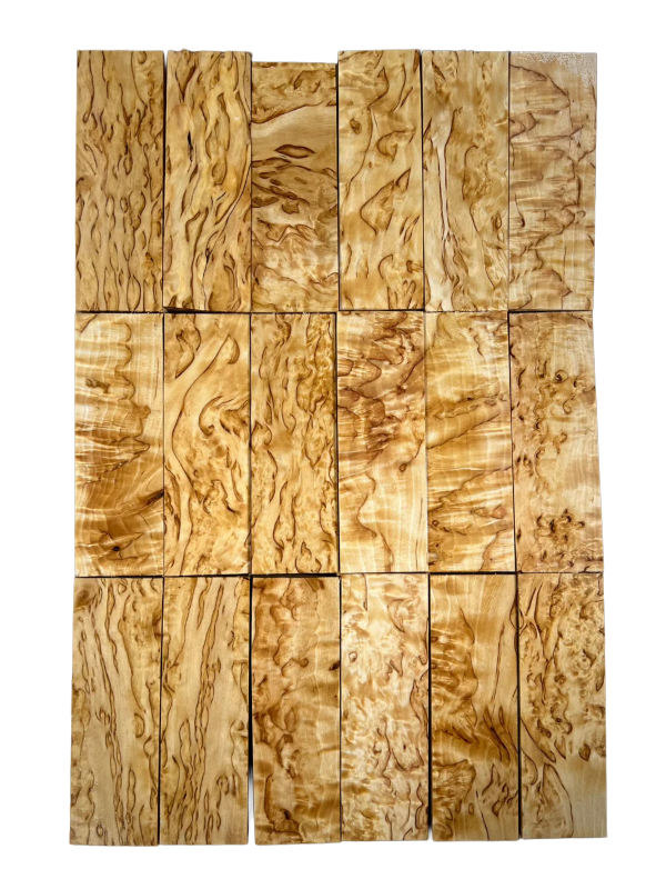 Abedul natural, abedul rizado (masur) aprox. 30x40x120