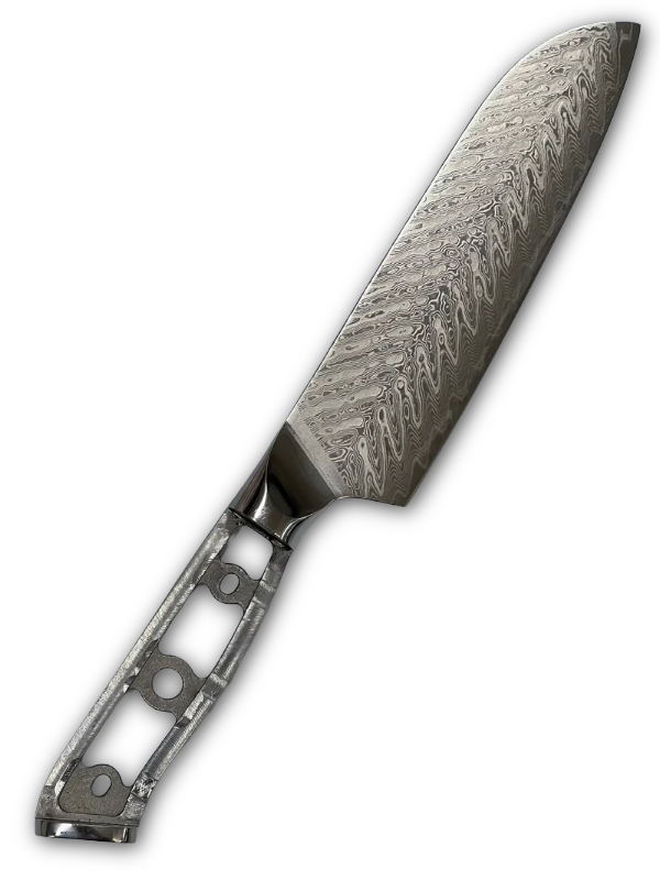 Cuchillo de chef Herring Santoku - Damasco VG10 7"