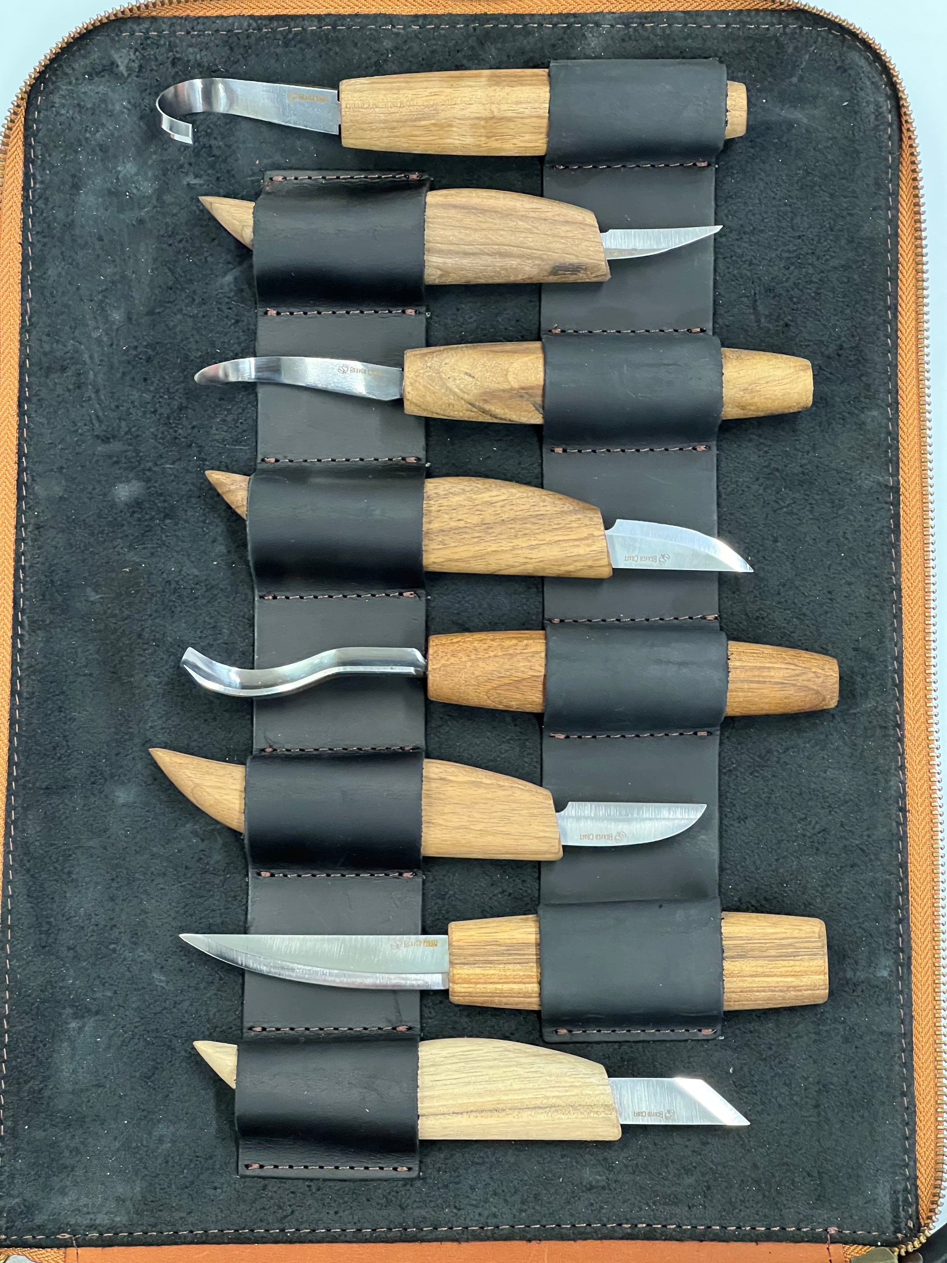Kit de talla en madera en estuche de cuero S50X Beaver Craft