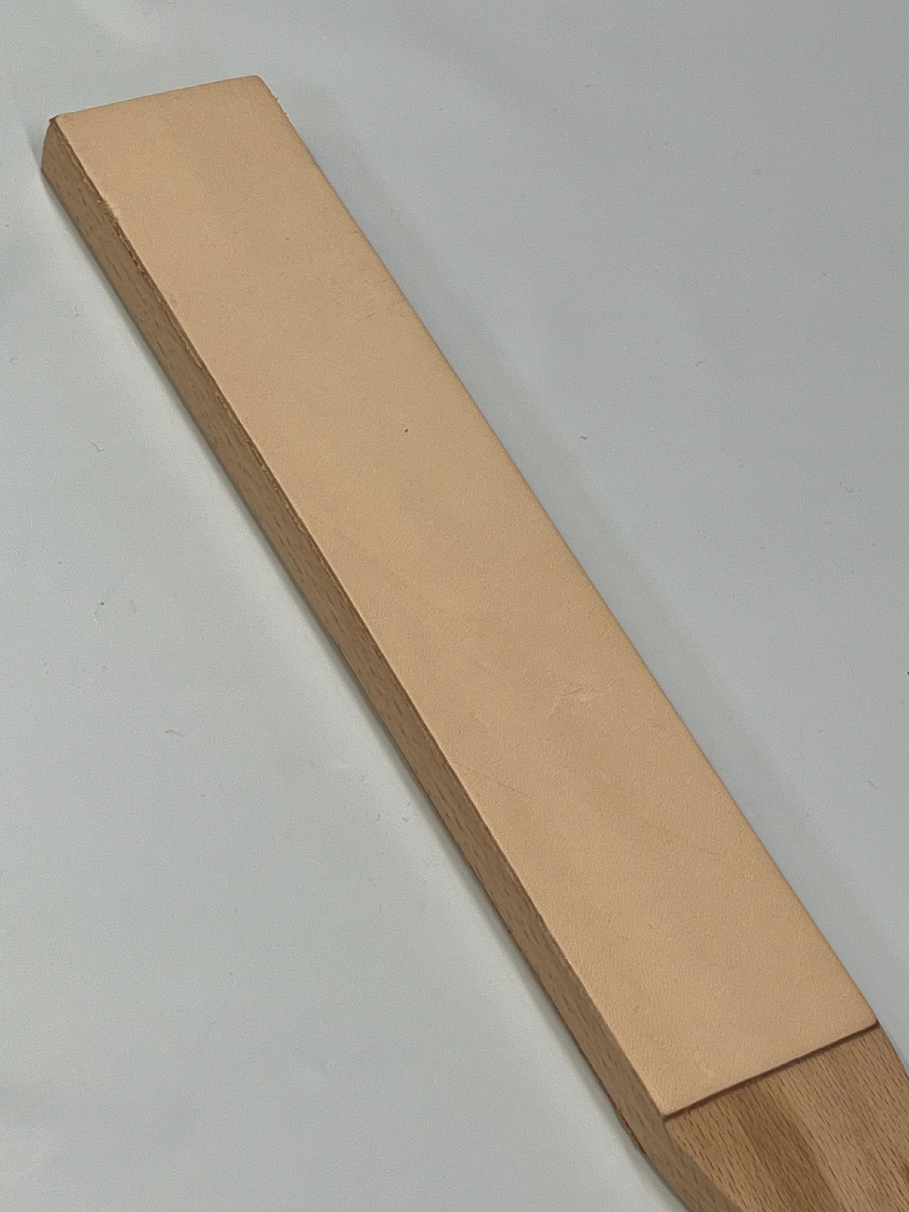 Asentador de cuero de doble cara con base de madera RW054-B