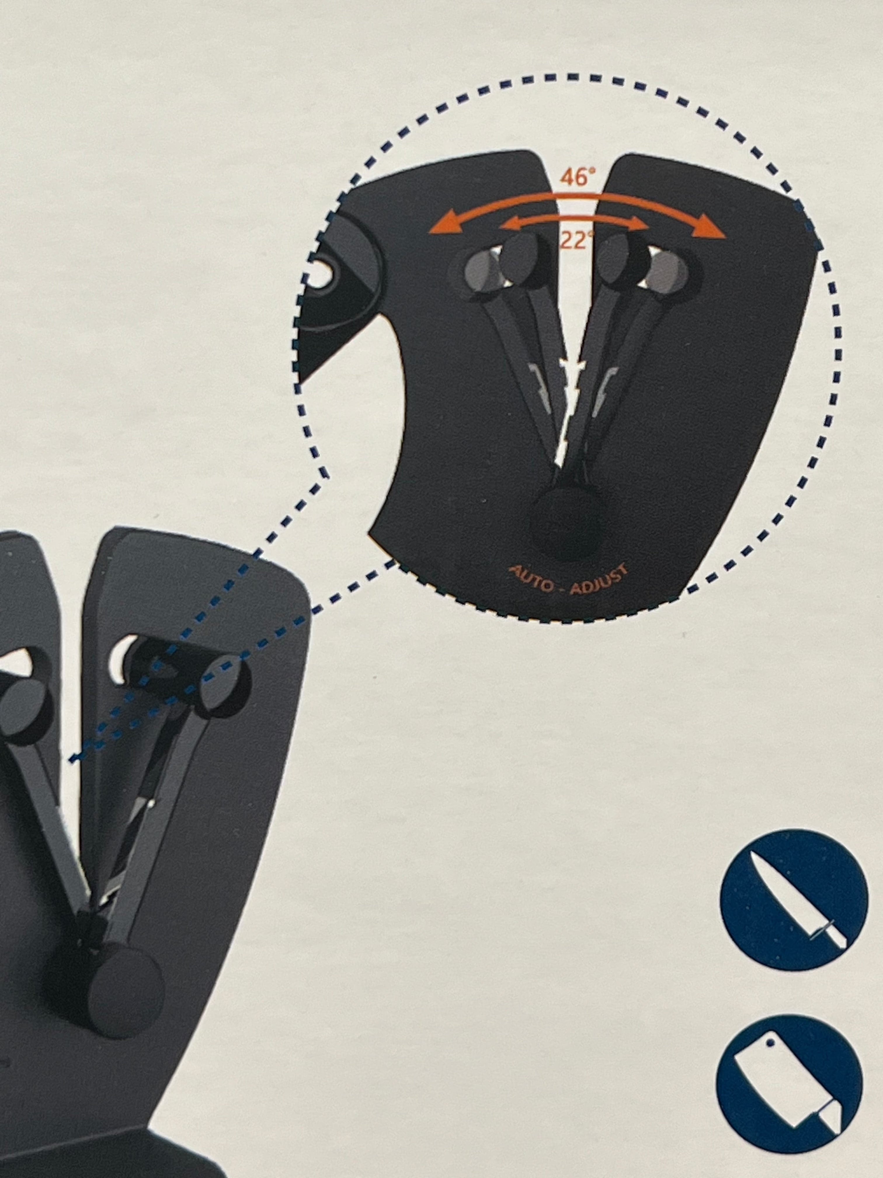 Afilador de cuchillos con ángulo ajustable automáticamente de 22-46 grados RISAM RM022